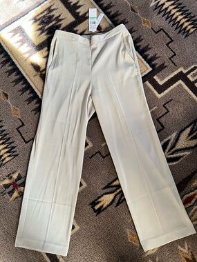 NEW-Alfred Dunn Beige Elastic-Waist Dress Pants 8P